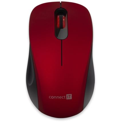 CONNECT IT CMO-2230-RD - Trådlös tyst mus MUTE 1200 DPI 1xAA svart/röd