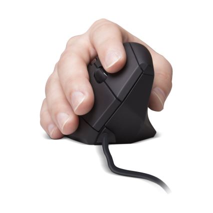 CONNECT IT CMO-2500-BK - Ergonomisk trådbunden mus Verti Wire 1000/1600 DPI svart