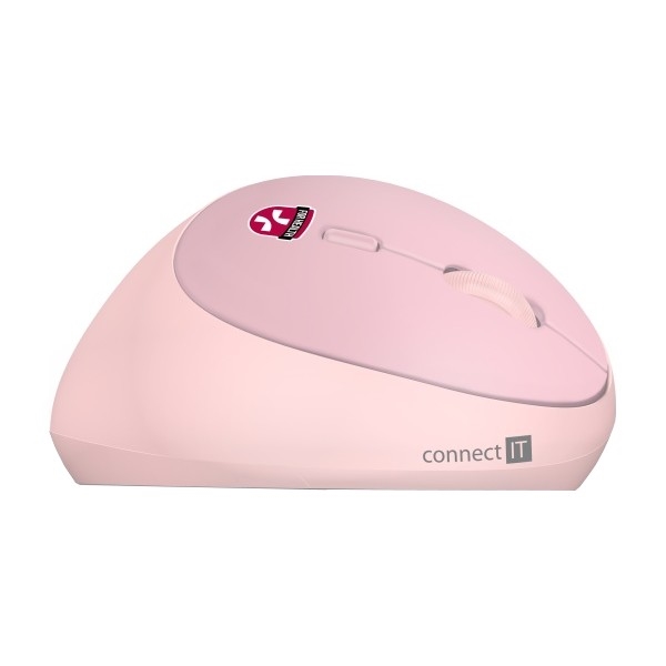 CONNECT IT CMO-2600-PK - Ergonomisk trådlös mus 800/1200/1600 DPI 1xAA rosa