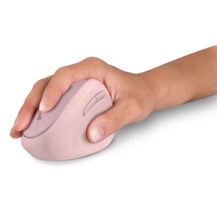 CONNECT IT CMO-2600-PK - Ergonomisk trådlös mus 800/1200/1600 DPI 1xAA rosa