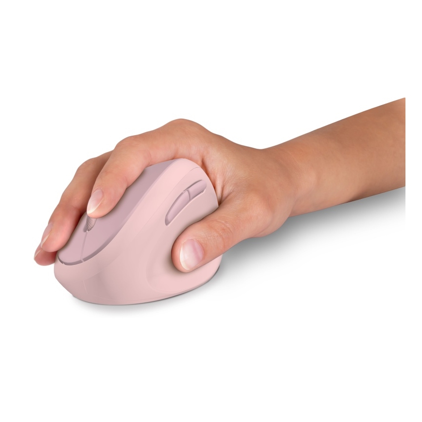 CONNECT IT CMO-2600-PK - Ergonomisk trådlös mus 800/1200/1600 DPI 1xAA rosa