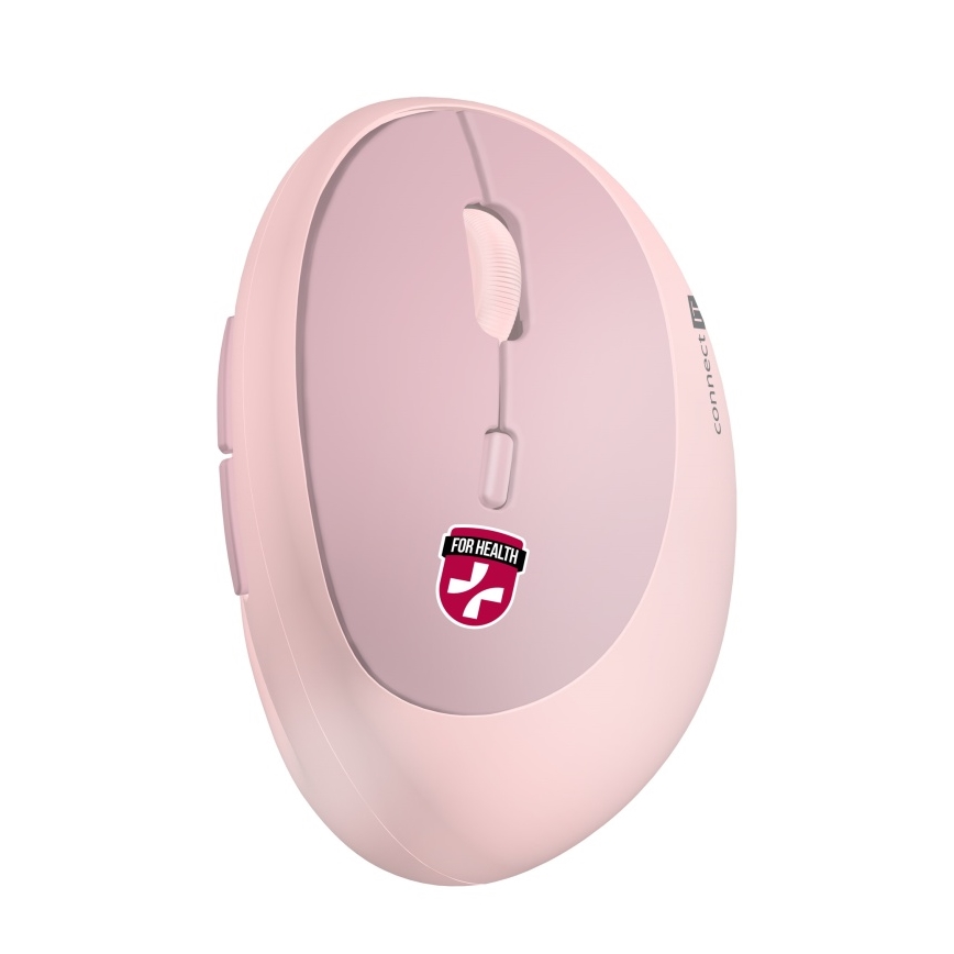 CONNECT IT CMO-2600-PK - Ergonomisk trådlös mus 800/1200/1600 DPI 1xAA rosa