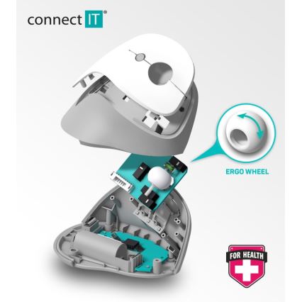 CONNECT IT CMO-2700-WH - Ergonomisk trådlös mus 800/1200/1600 DPI 1xAA vit