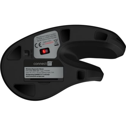 CONNECT IT CMO-2900-BK - Ergonomisk trådlös mus 800/1200/1600 DPI 1xAA svart