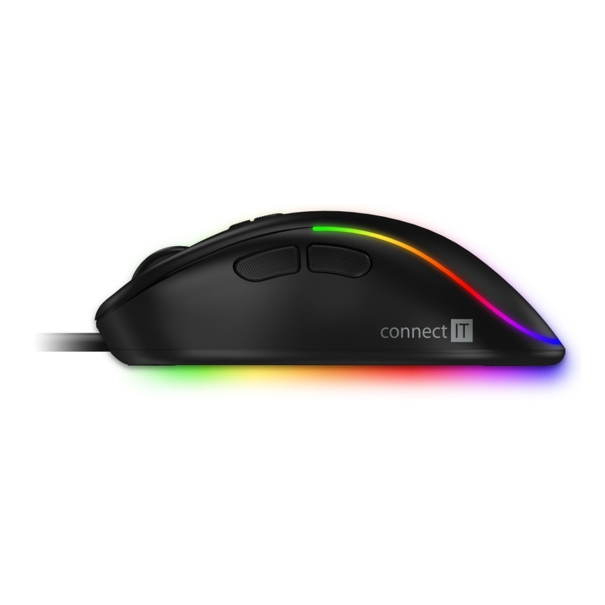 CONNECT IT CMO-3589-BK - LED RGB gaming mus med sladd 200-7200 DPI svart