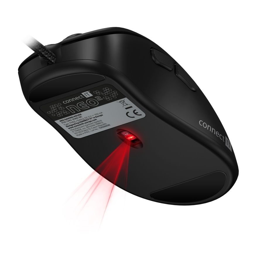 CONNECT IT CMO-3589-BK - LED RGB gaming mus med sladd 200-7200 DPI svart