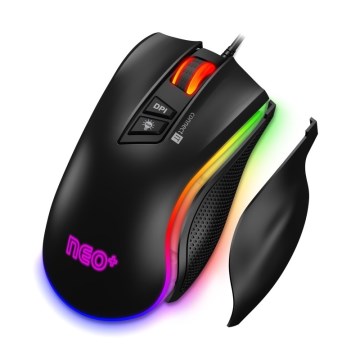 CONNECT IT CMO-3591-BK - LED RGB gaming mus med sladd 500-7200 DPI svart