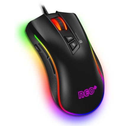 CONNECT IT CMO-3591-BK - LED RGB gaming mus med sladd 500-7200 DPI svart