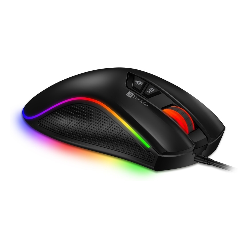 CONNECT IT CMO-3591-BK - LED RGB gaming mus med sladd 500-7200 DPI svart