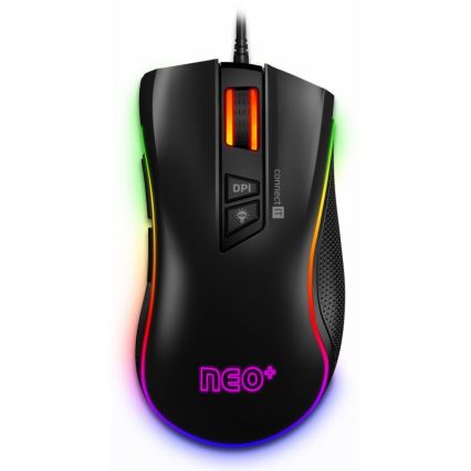 CONNECT IT CMO-3591-BK - LED RGB gaming mus med sladd 500-7200 DPI svart