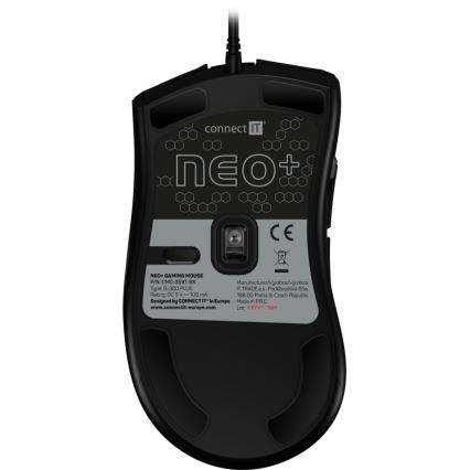 CONNECT IT CMO-3591-BK - LED RGB gaming mus med sladd 500-7200 DPI svart
