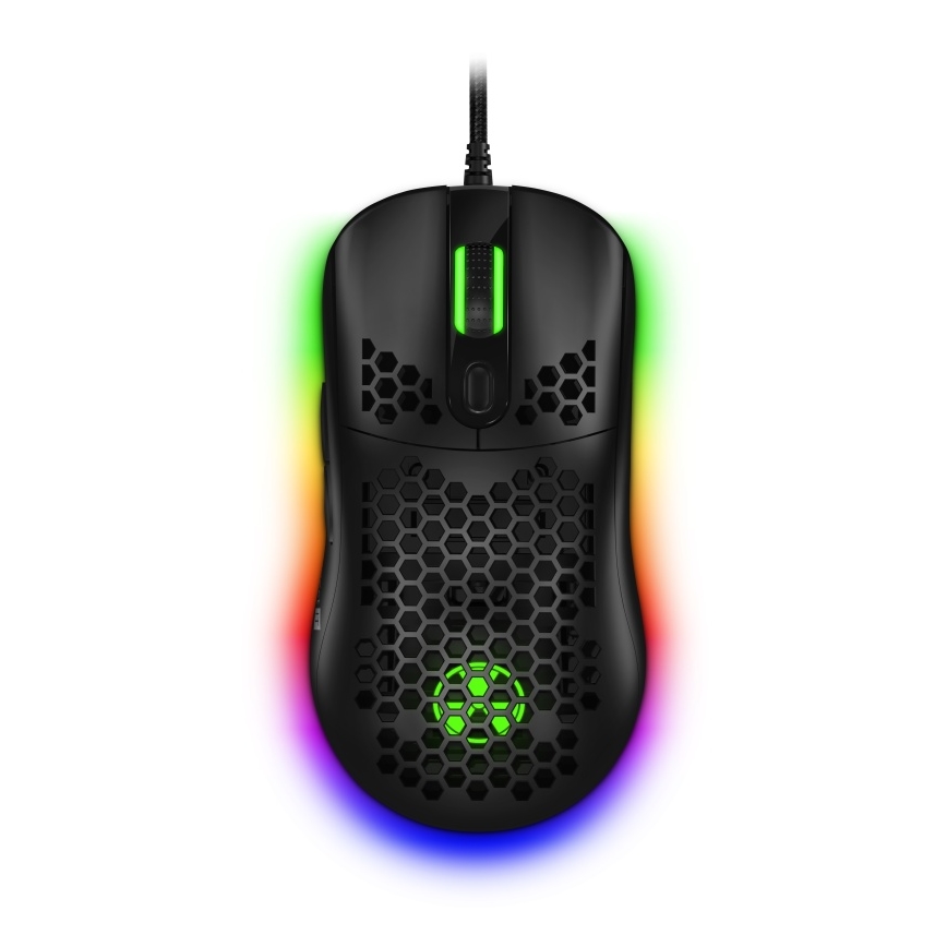 CONNECT IT CMO-5511-BK - LED RGB gaming mus med sladd 200-12800 DPI svart
