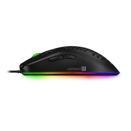 CONNECT IT CMO-5511-BK - LED RGB gaming mus med sladd 200-12800 DPI svart