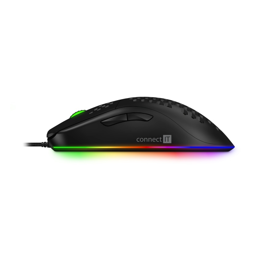 CONNECT IT CMO-5511-BK - LED RGB gaming mus med sladd 200-12800 DPI svart
