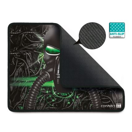 CONNECT IT CMP-1100-SM - Musmatta 32x24,5 cm svart/grön