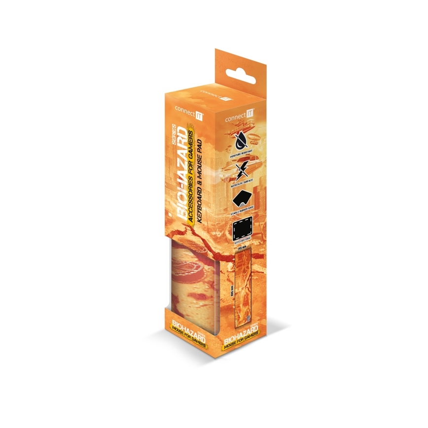 CONNECT IT CMP-1140-LG - Tangentbordsmatta och mus 88,6x24,5 cm orange