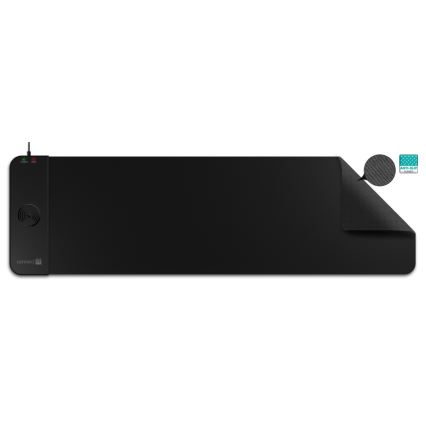 CONNECT IT CMP-2500-LG - Tangentbordsmatta och mus med Qi trådlös laddning 80x30 cm svart