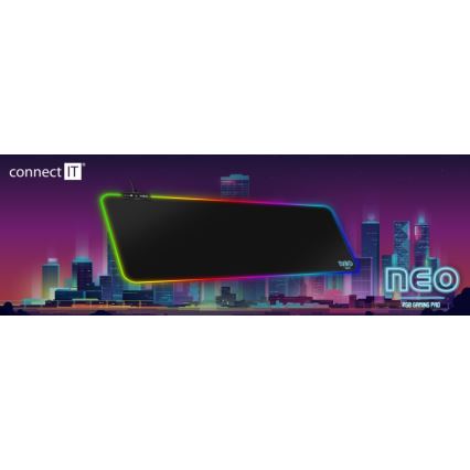 CONNECT IT CMP-3100-LG - LED RGB Gaming tangentbord och musmatta 80x30 cm svart