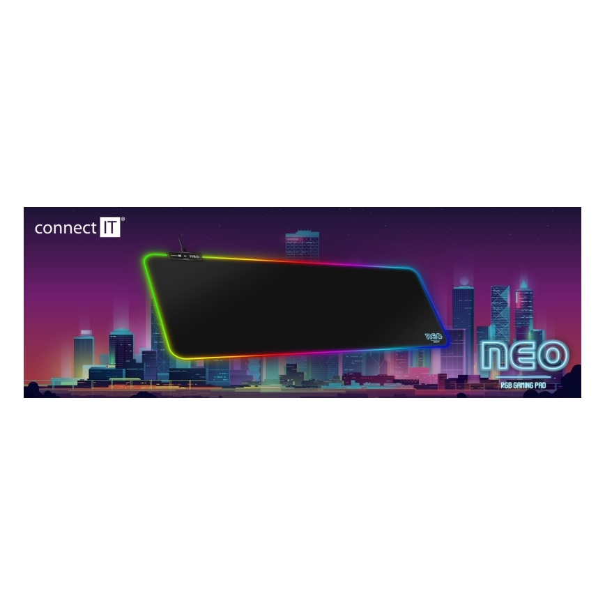CONNECT IT CMP-3100-LG - LED RGB Gaming tangentbord och musmatta 80x30 cm svart
