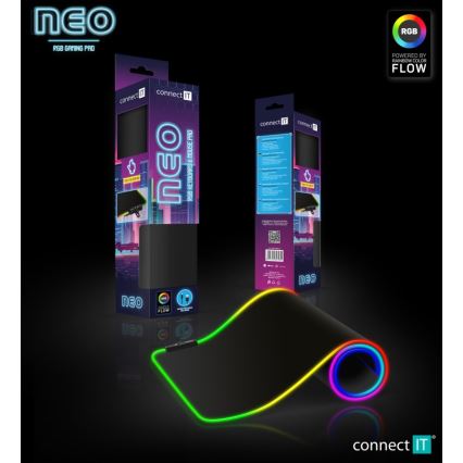 CONNECT IT CMP-3100-LG - LED RGB Gaming tangentbord och musmatta 80x30 cm svart