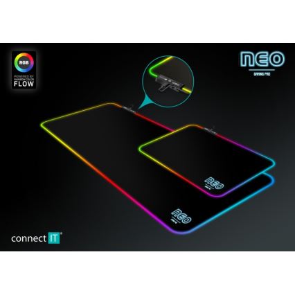 CONNECT IT CMP-3100-SM - LED RGB Gaming musmatta 32x24,5 cm svart