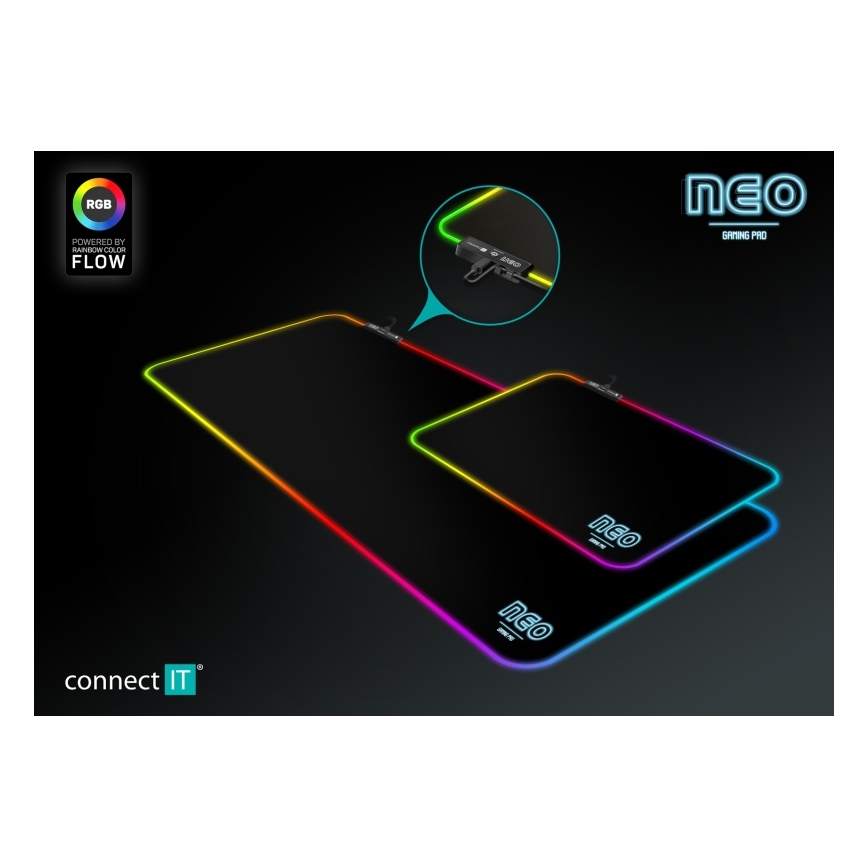 CONNECT IT CMP-3100-SM - LED RGB Gaming musmatta 32x24,5 cm svart