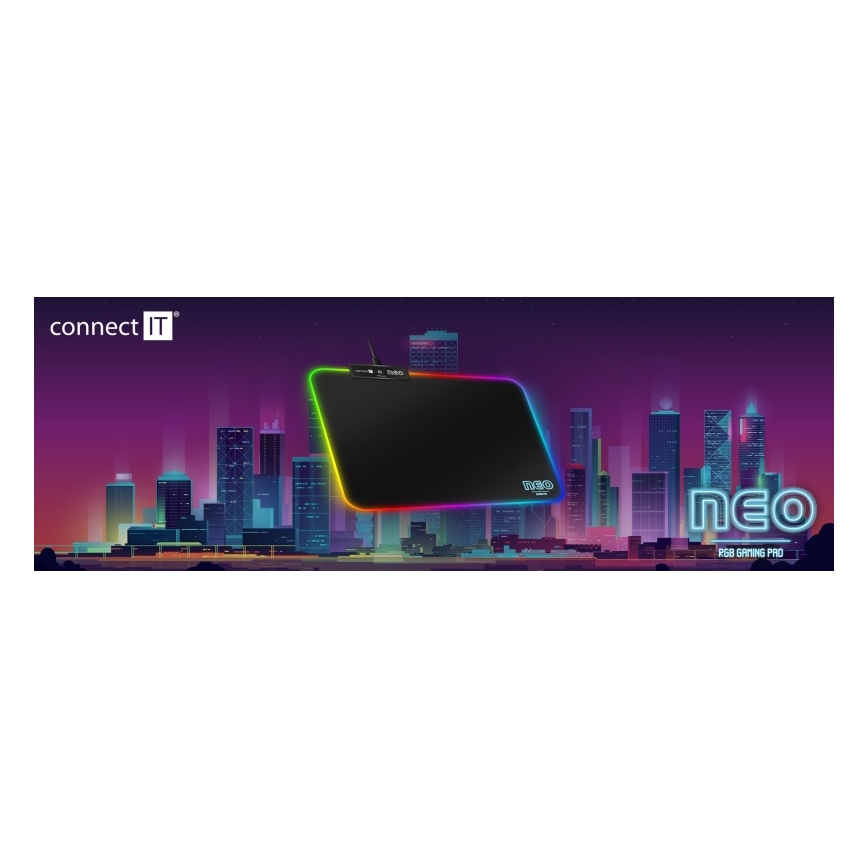 CONNECT IT CMP-3100-SM - LED RGB Gaming musmatta 32x24,5 cm svart