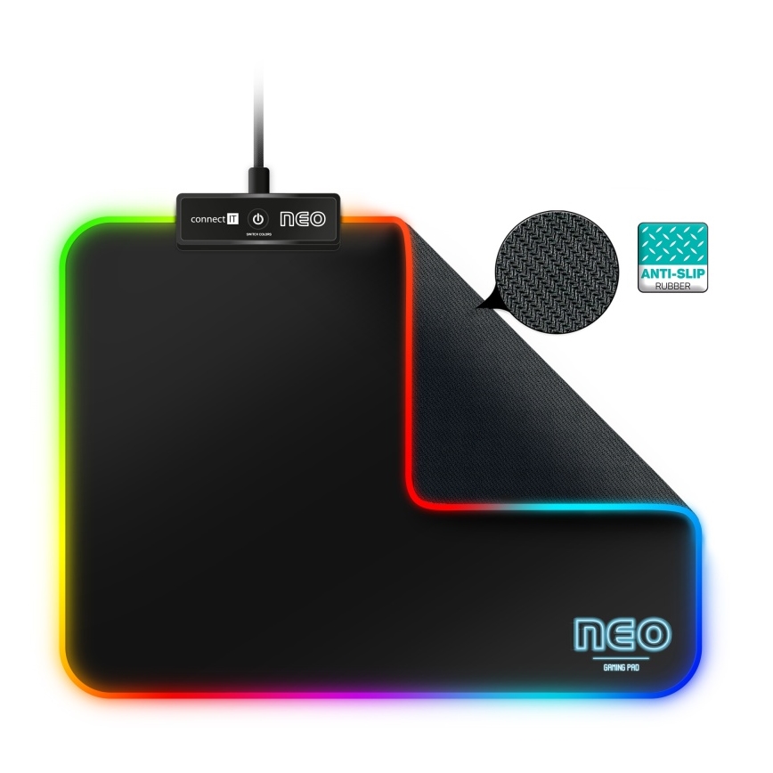 CONNECT IT CMP-3100-SM - LED RGB Gaming musmatta 32x24,5 cm svart