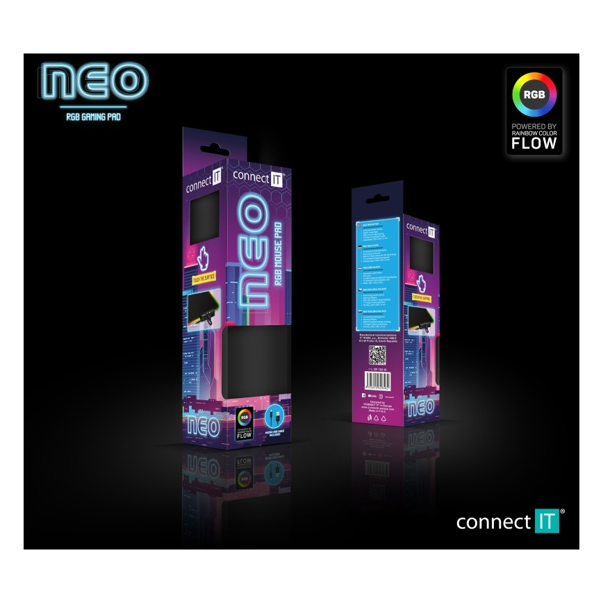 CONNECT IT CMP-3100-SM - LED RGB Gaming musmatta 32x24,5 cm svart