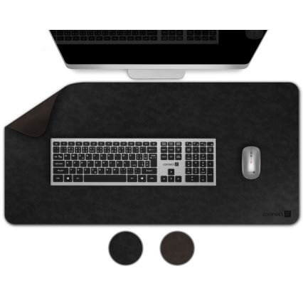 CONNECT IT CMP-4030-LG - Dubbelsidig mus- och tangentbordsmatta 90x40 cm svart/brun