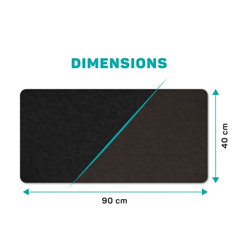 CONNECT IT CMP-4030-LG - Dubbelsidig mus- och tangentbordsmatta 90x40 cm svart/brun