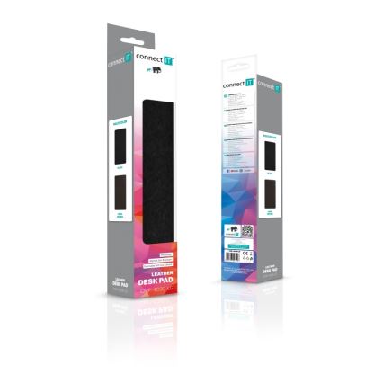 CONNECT IT CMP-4030-LG - Dubbelsidig mus- och tangentbordsmatta 90x40 cm svart/brun