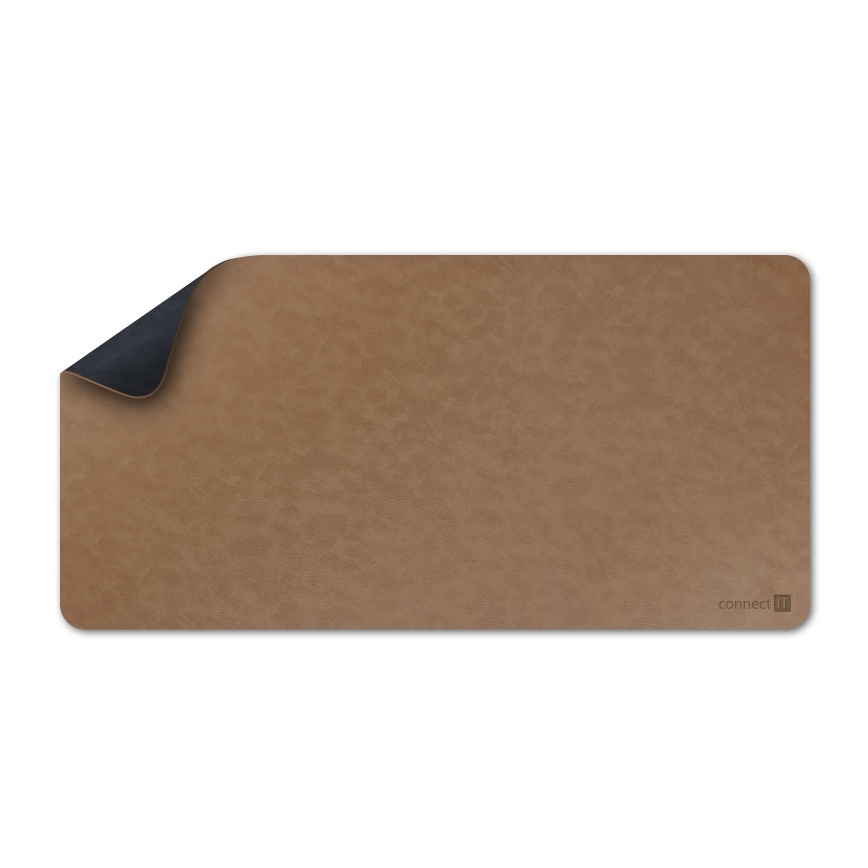 CONNECT IT CMP-4040-LG - Dubbelsidigt underlägg för mus och tangentbord 90x40 cm blå/brun