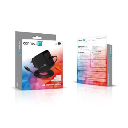 CONNECT IT CNP-1660-BK - Universalströmadapter för bärbara datorer USB-C 67W