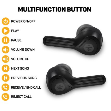 CONNECT IT HEP-5300-BK - Trådlös earphones Med en mikrofon 300 mAh svart