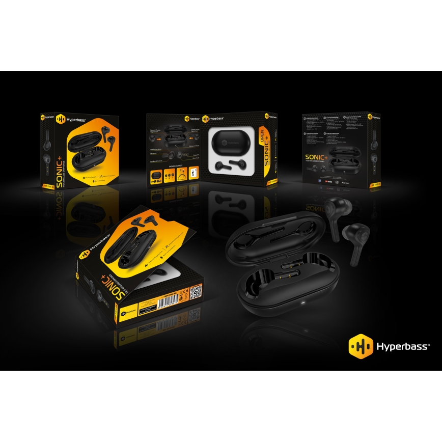 CONNECT IT HEP-5300-BK - Trådlös earphones Med en mikrofon 300 mAh svart