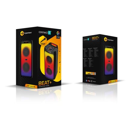 CONNECT IT HSP-3050-BK - LED Trådlös högtalare med mikrofon 60W/5V 4500 mAh svart + fjärrkontroll