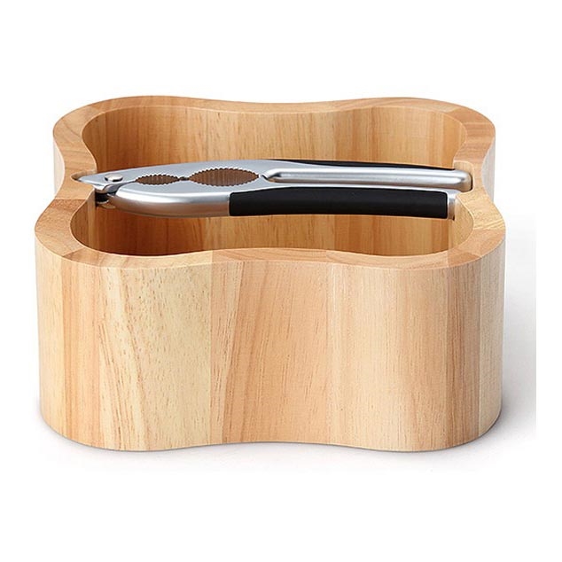 Continenta C3199 - Bowl för nuts with a nutcracker 24,5x24,5x8 cm gummifikon