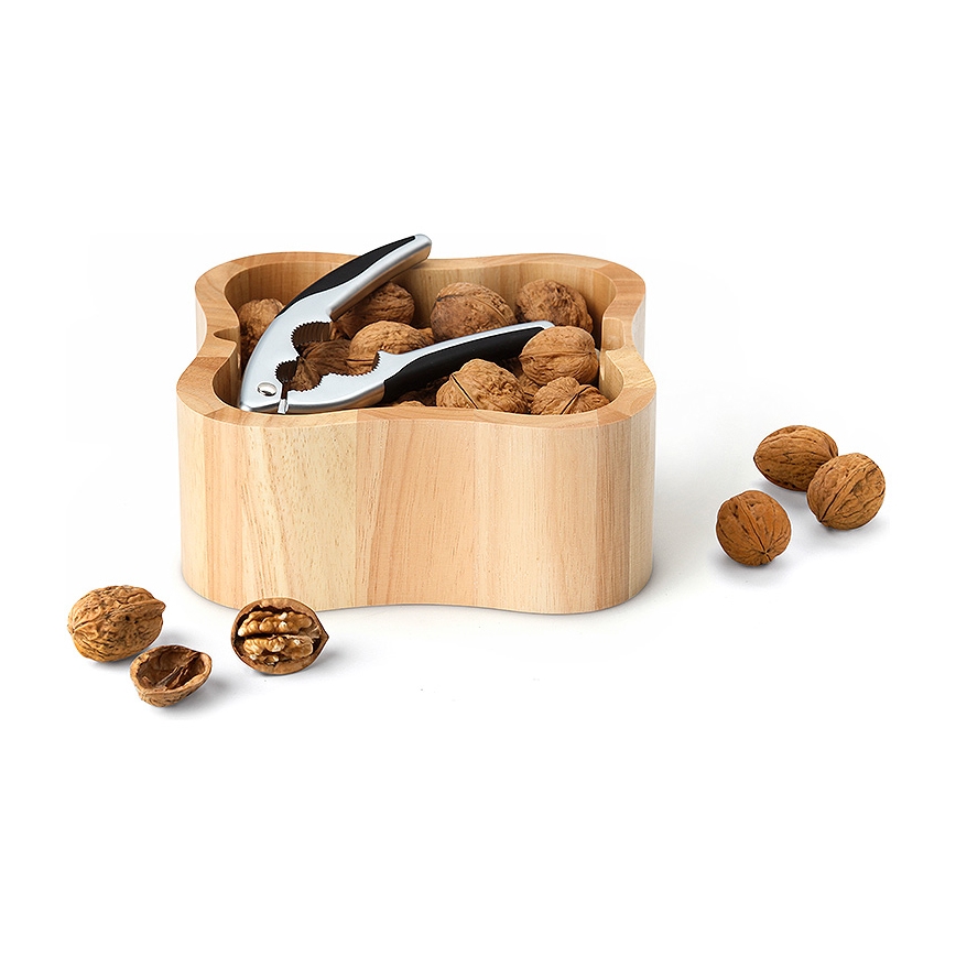 Continenta C3199 - Bowl för nuts with a nutcracker 24,5x24,5x8 cm gummifikon