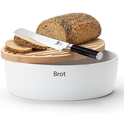 Continenta C3930 - Brödbehållare 13,5x30 cm vit/beige