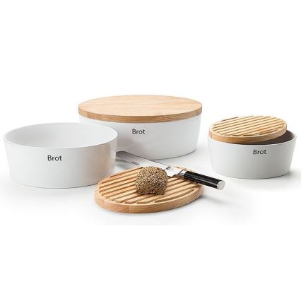 Continenta C3930 - Brödbehållare 13,5x30 cm vit/beige