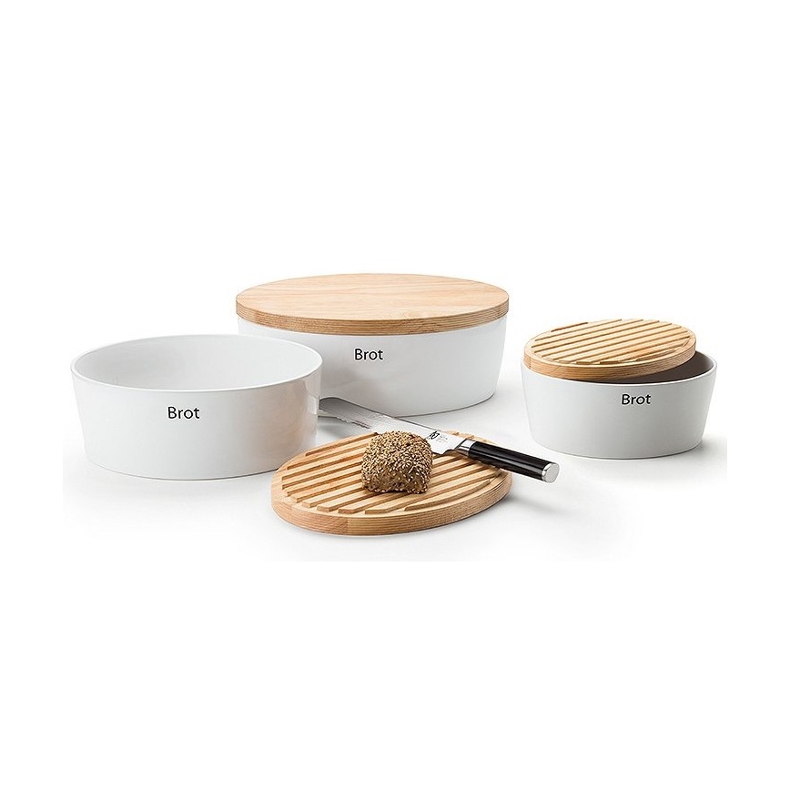 Continenta C3930 - Brödbehållare 13,5x30 cm vit/beige