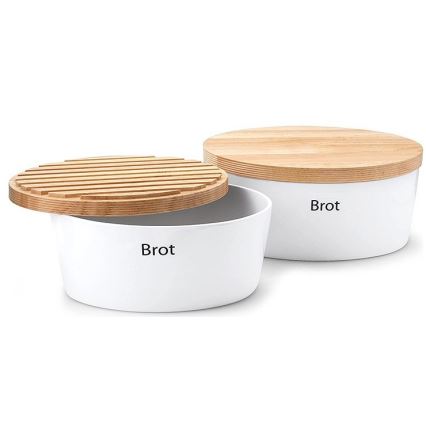 Continenta C3930 - Brödbehållare 13,5x30 cm vit/beige