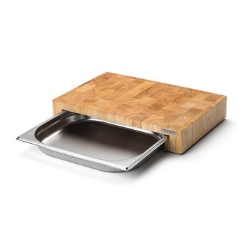 Continenta C4026 - Skärbräda med skål 39x27 cm gummiträ