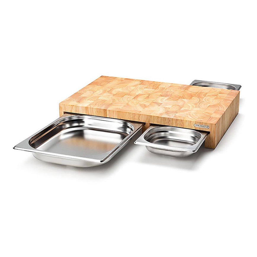 Continenta C4028 - SET 1x Kök skärbräda 50x32,5 cm + 3x skål gummi fig