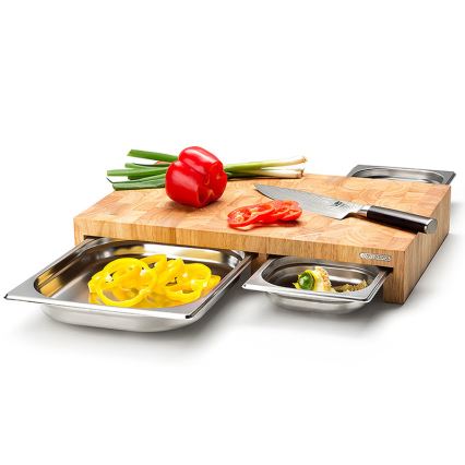 Continenta C4028 - SET 1x Kök skärbräda 50x32,5 cm + 3x skål gummi fig