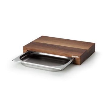 Continenta C4210 - Kök skärbräda med skål 39x27 cm valnötsträd