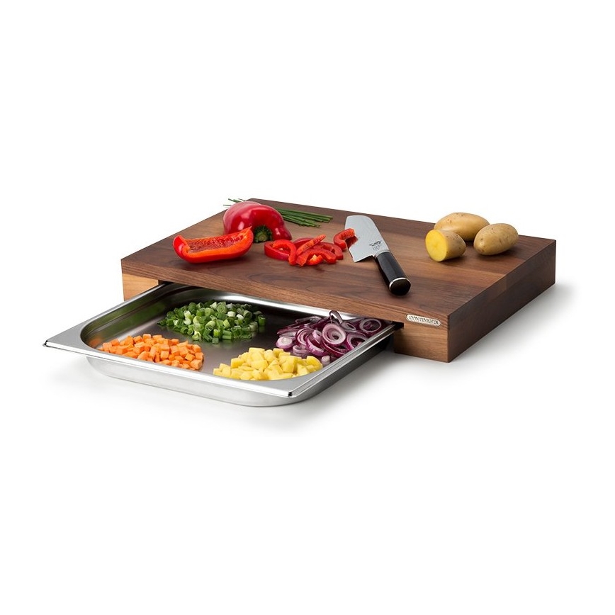 Continenta C4211 - Köksskärbräda med skål 48x32,5 cm valnöt