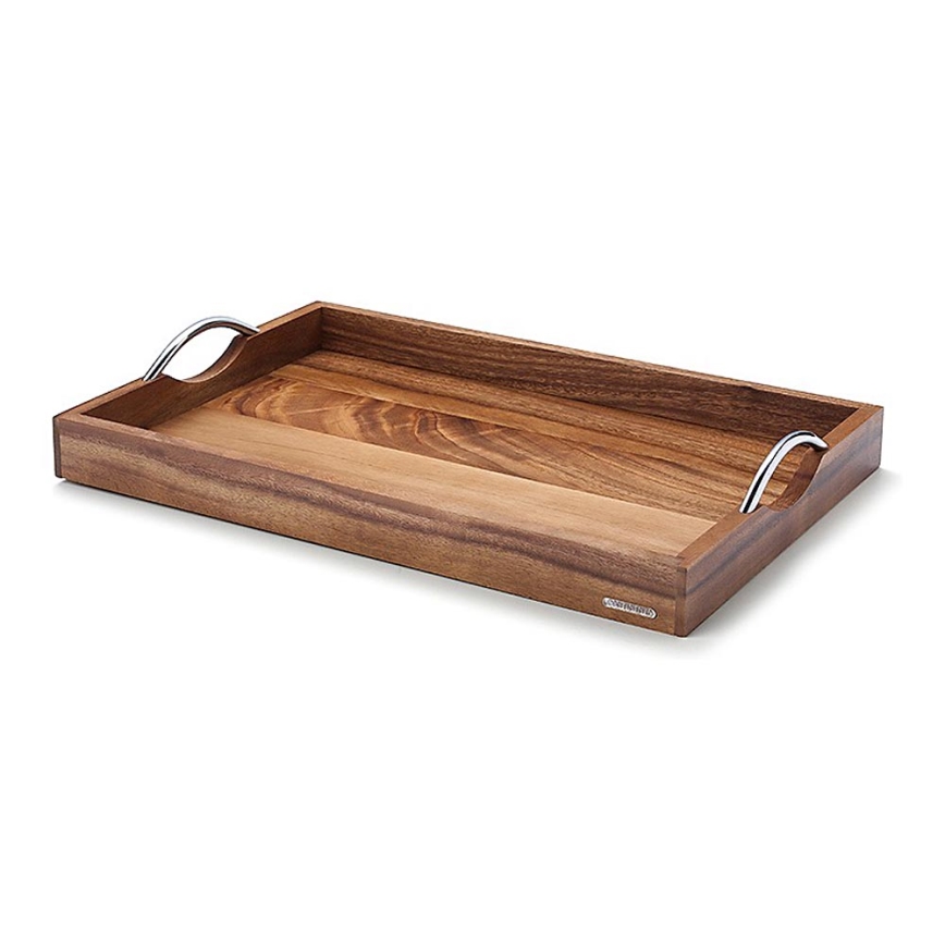 Continenta C4867 - Bricka med metallhandtag 53x36 cm akacia