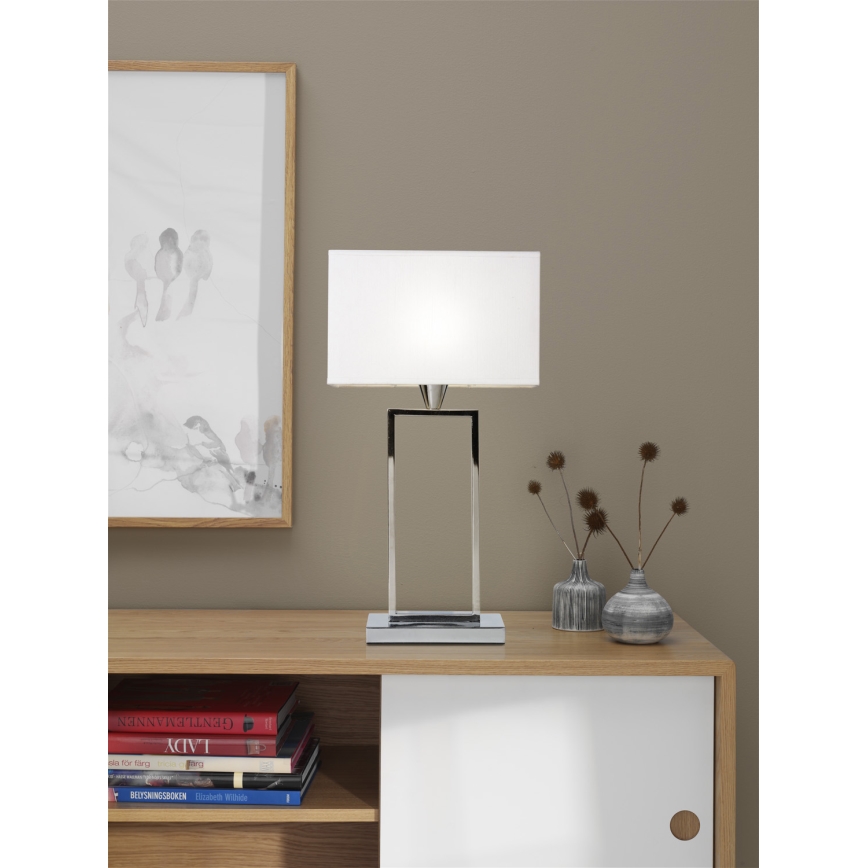Cottex - Bordslampa KENSINGTON 1xE14/40W/230V silverfärgad